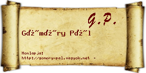 Gömöry Pál névjegykártya